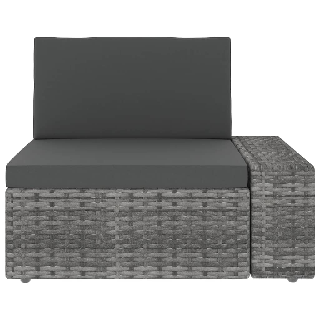 vidaXL Set mobilier de grădină cu perne, 9 piese, gri, poliratan vidaXL Set mobilier de grădină cu perne, 9 piese, gri, poliratan