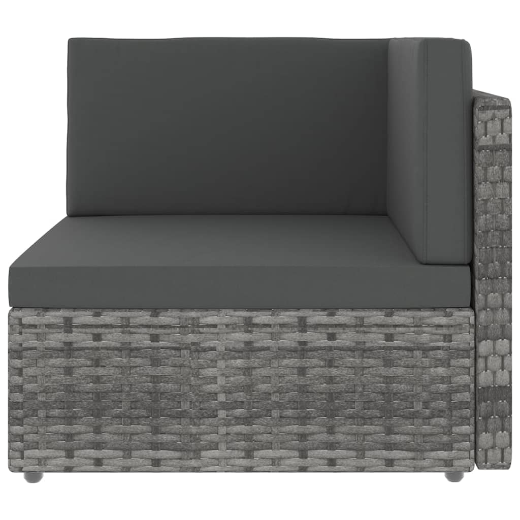 vidaXL Set mobilier de grădină cu perne, 8 piese, gri, poliratan vidaXL Set mobilier de grădină cu perne, 8 piese, gri, poliratan