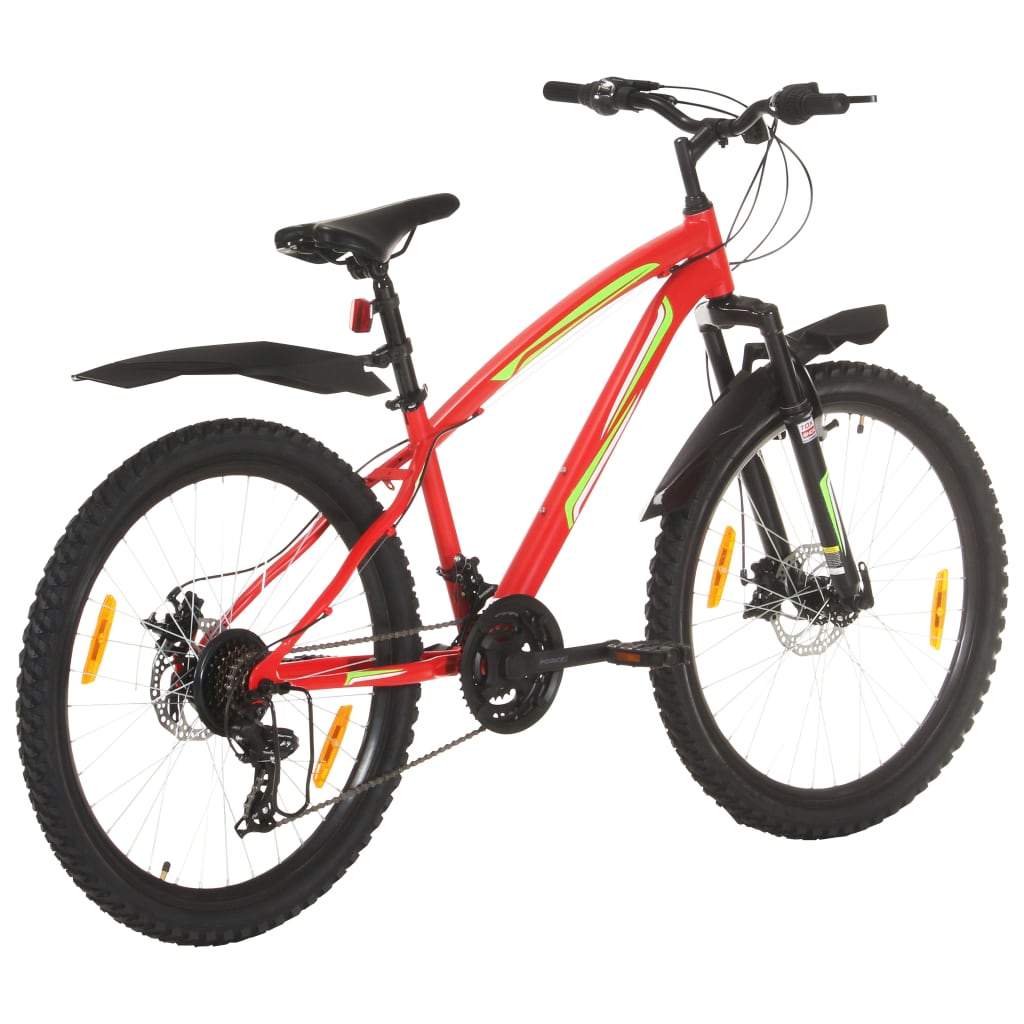vidaXL Bicicletă montană cu 21 viteze, roată 26 inci, 36 cm, roșu vidaXL Bicicletă montană cu 21 viteze, roată 26 inci, 36 cm, roșu