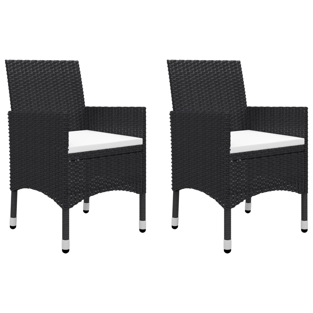 vidaXL Set mobilier de grădină, 3 piese, negru