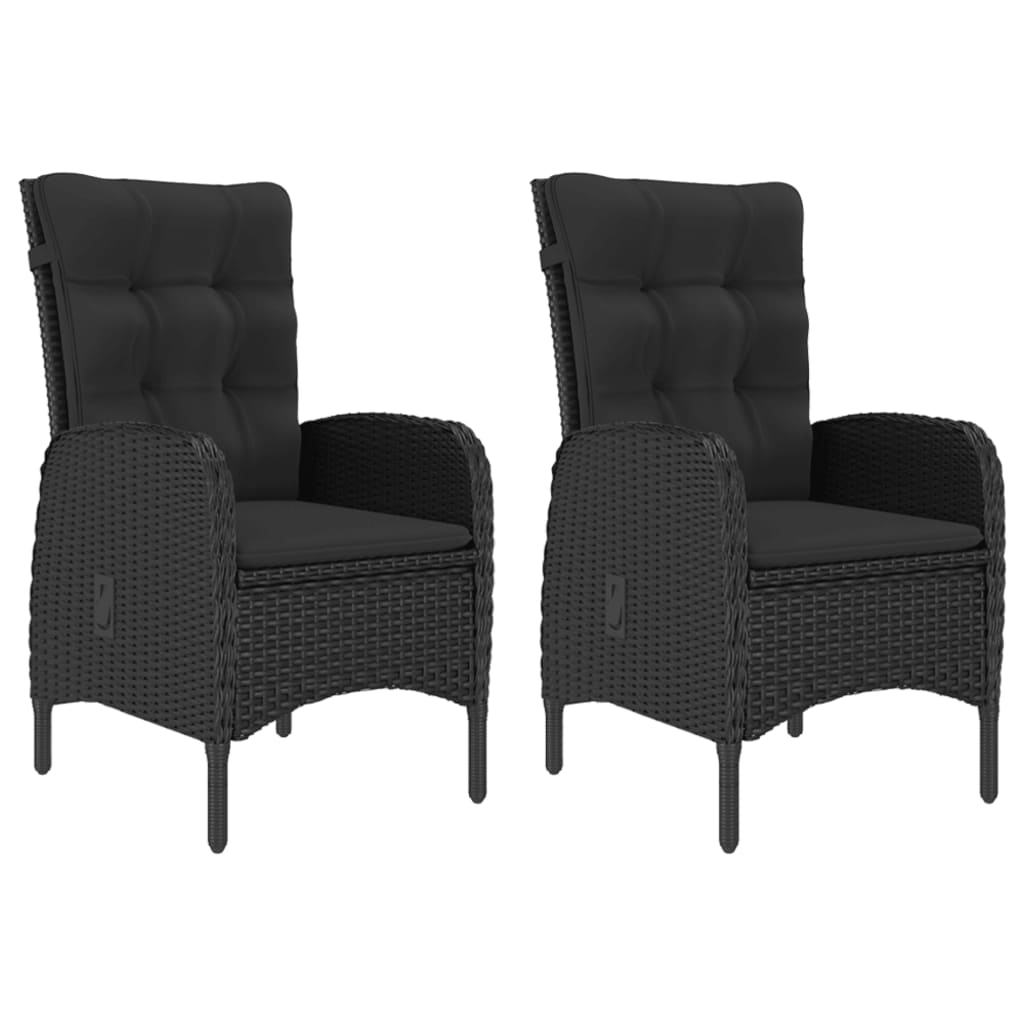 vidaXL Set mobilier de grădină, 3 piese, negru vidaXL Set mobilier de grădină, 3 piese, negru