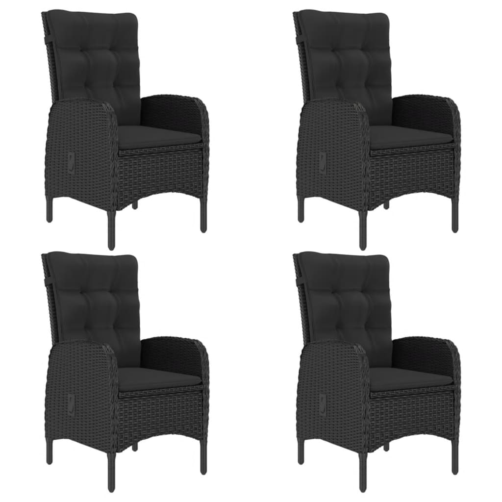 vidaXL Set mobilier de grădină, 5 piese, negru vidaXL Set mobilier de grădină, 5 piese, negru