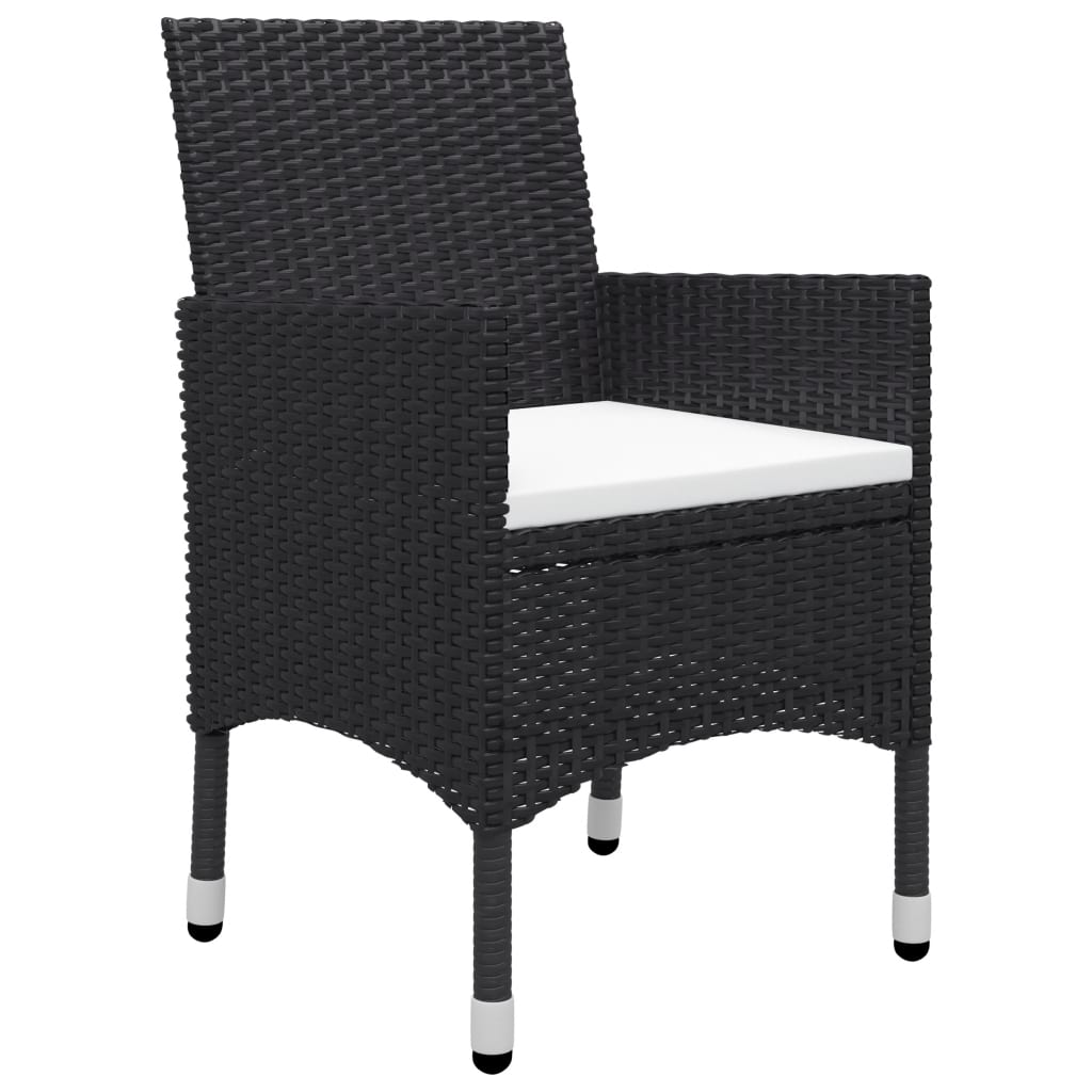vidaXL Set mobilier de grădină, 5 piese, negru