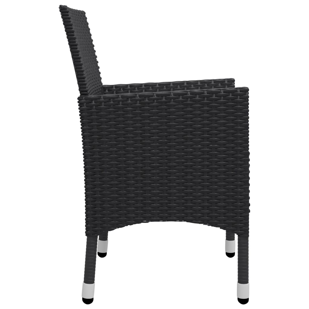 vidaXL Set mobilier de grădină, 5 piese, negru