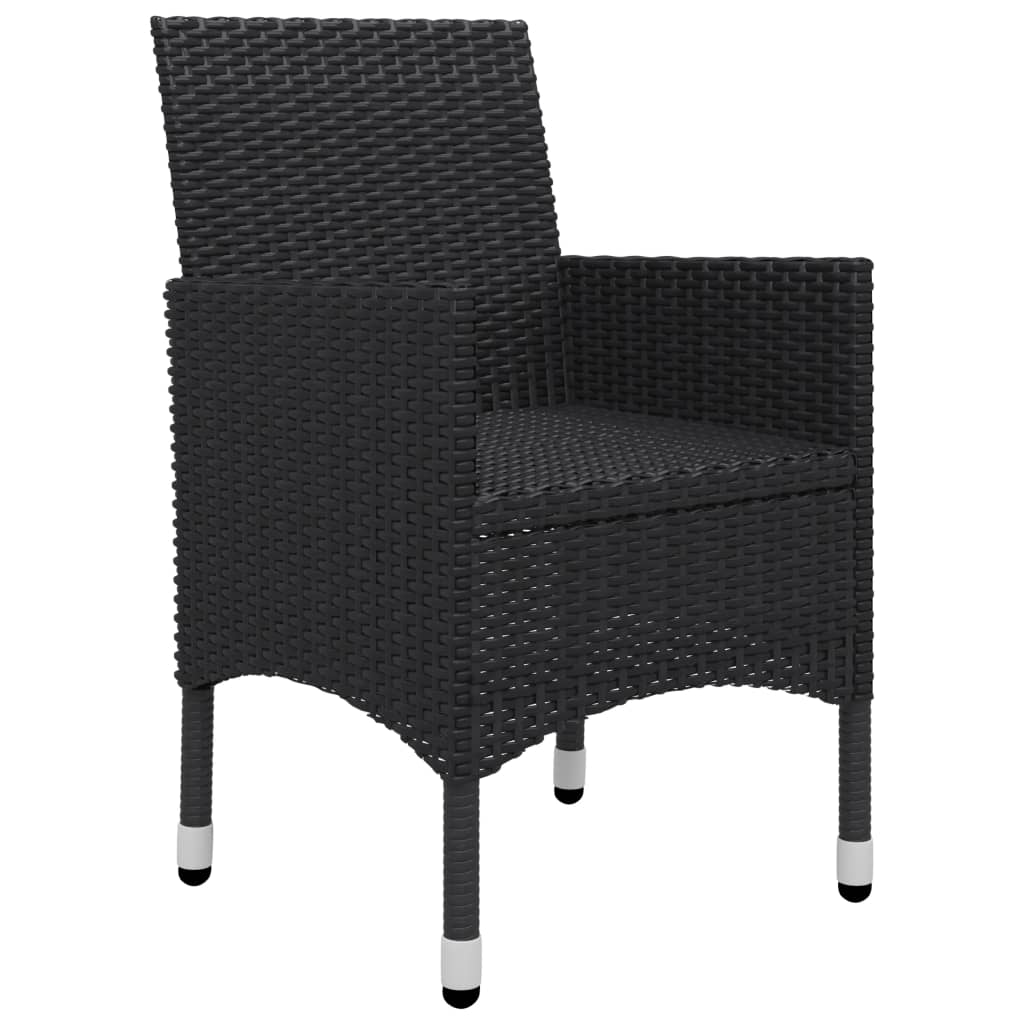 vidaXL Set mobilier de grădină, 5 piese, negru