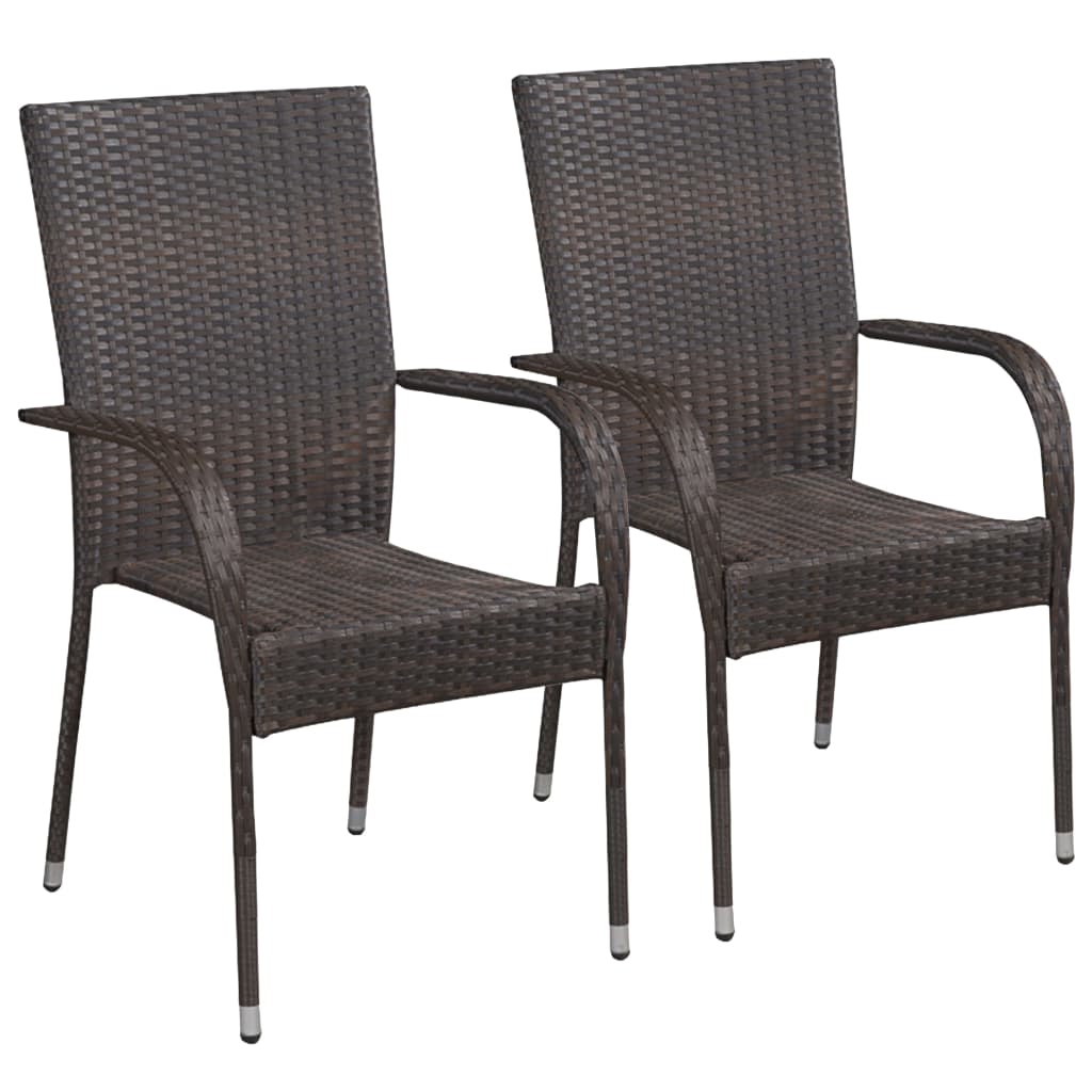 vidaXL Set mobilier de grădină, 3 piese, maro vidaXL Set mobilier de grădină, 3 piese, maro
