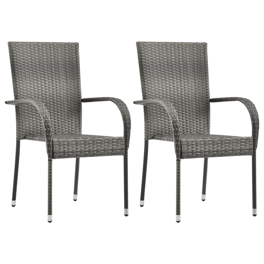 vidaXL Set mobilier de grădină, 3 piese, gri vidaXL Set mobilier de grădină, 3 piese, gri