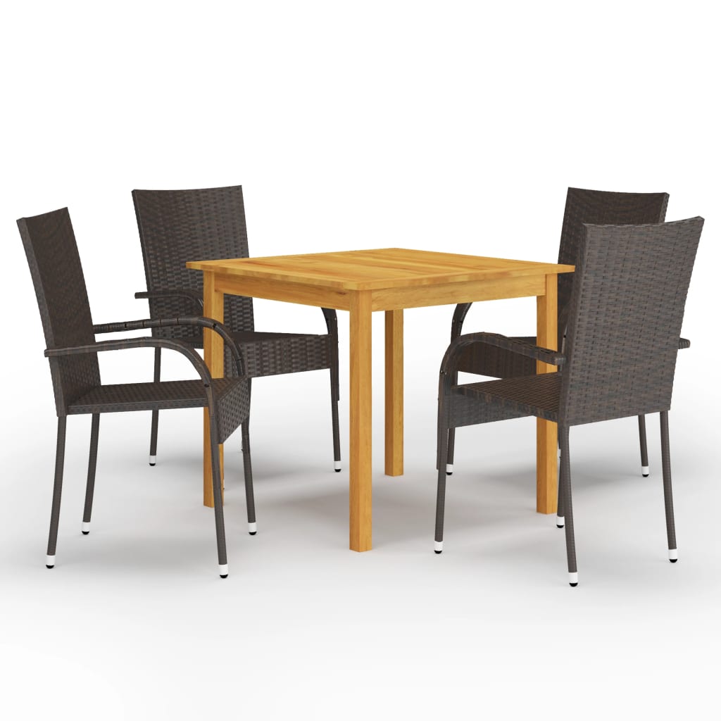 vidaXL Set mobilier de grădină, 5 piese, maro vidaXL Set mobilier de grădină, 5 piese, maro