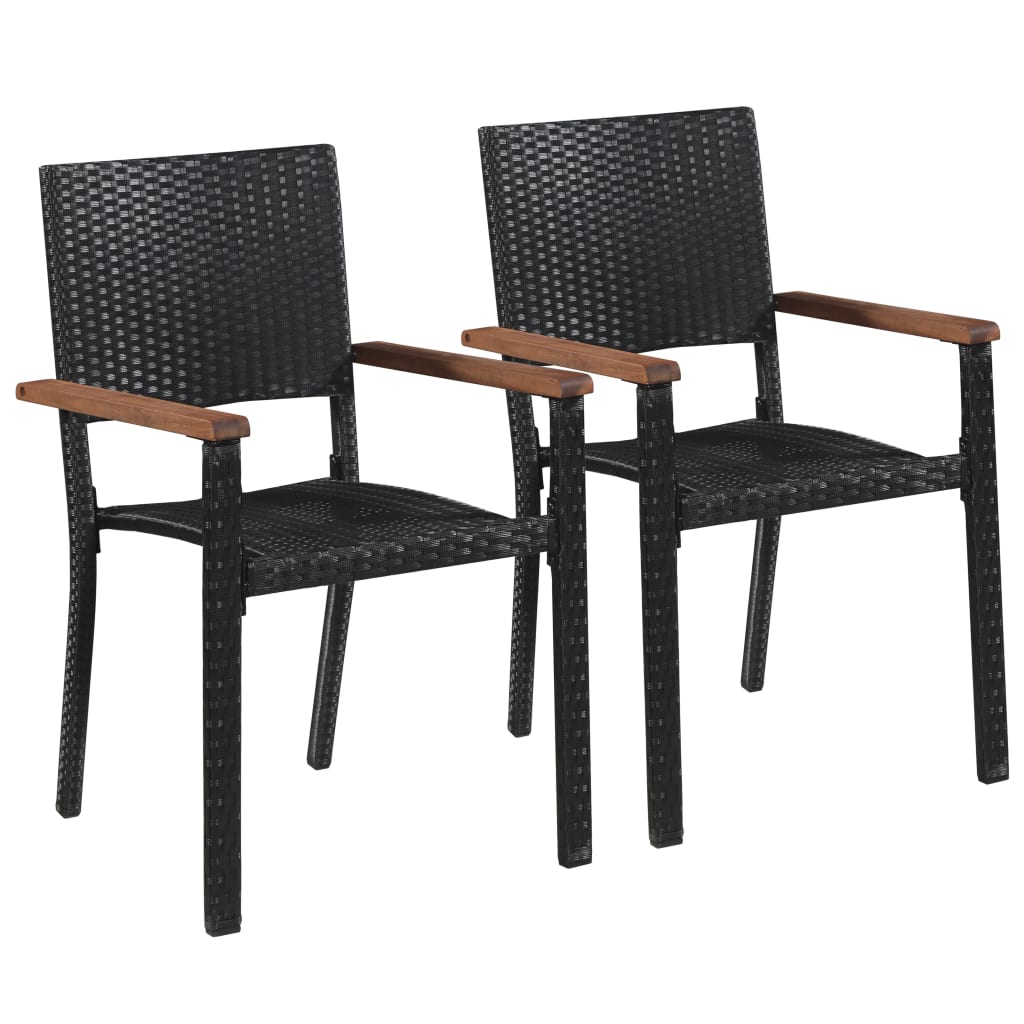 vidaXL Set mobilier de grădină, 3 piese, negru
