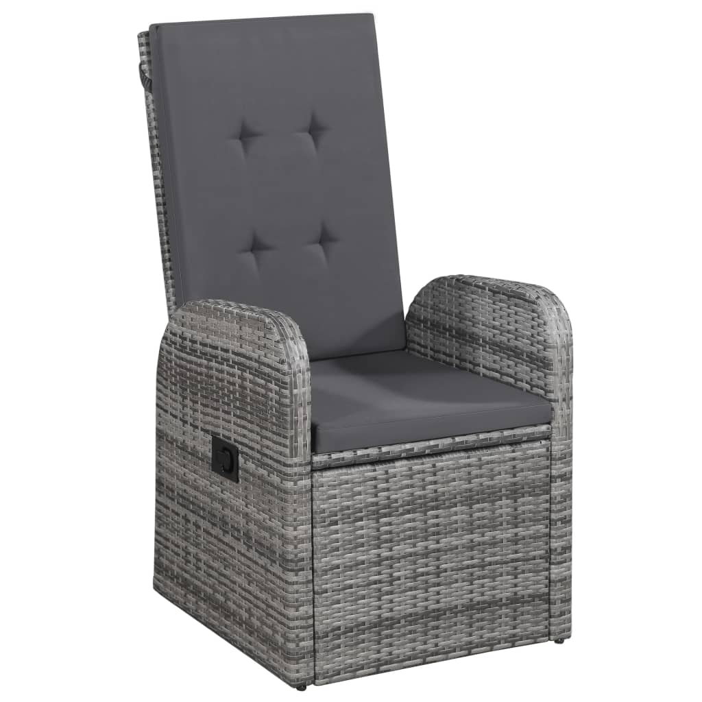 vidaXL Set mobilier de grădină, 3 piese, gri