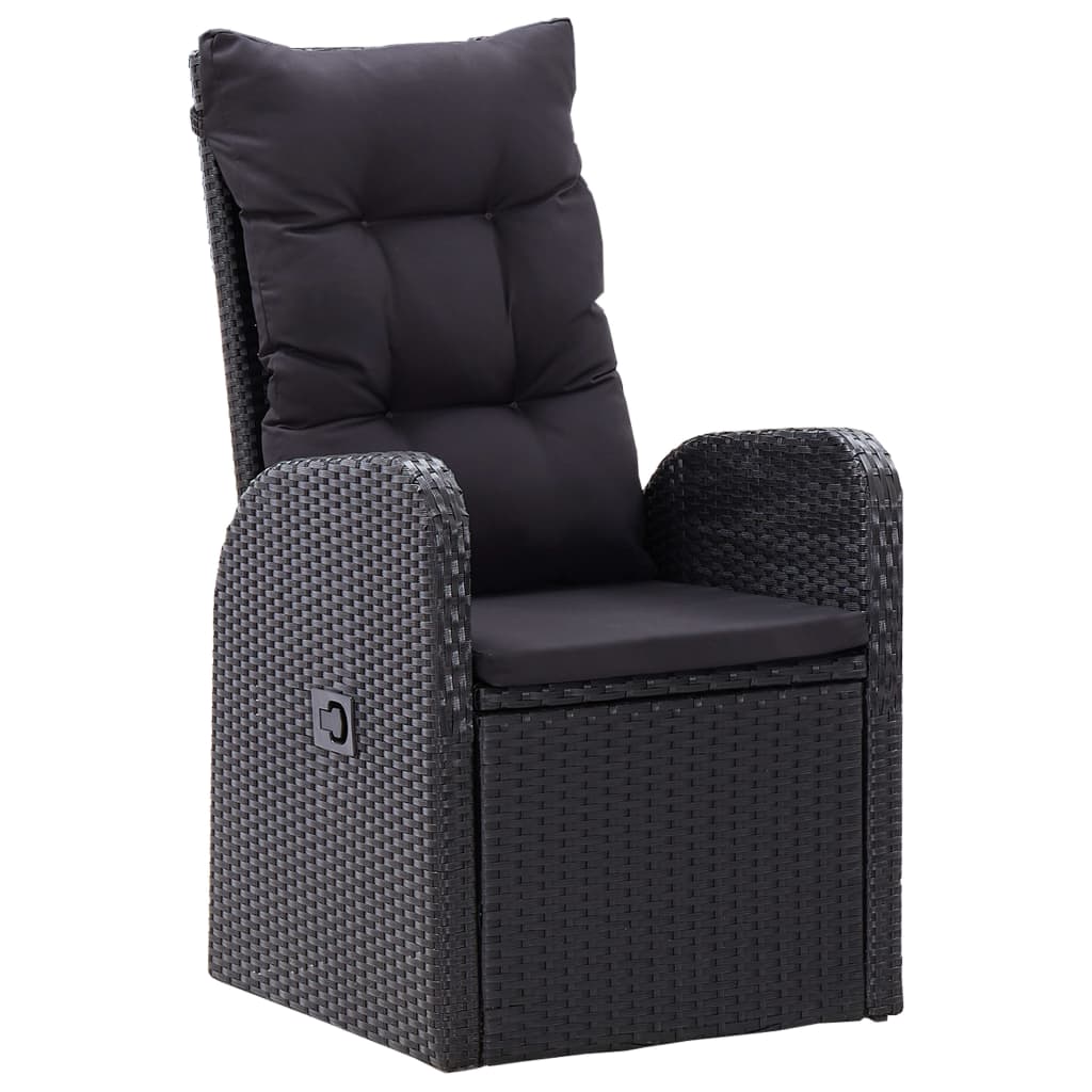 vidaXL Set mobilier de grădină, 3 piese, negru