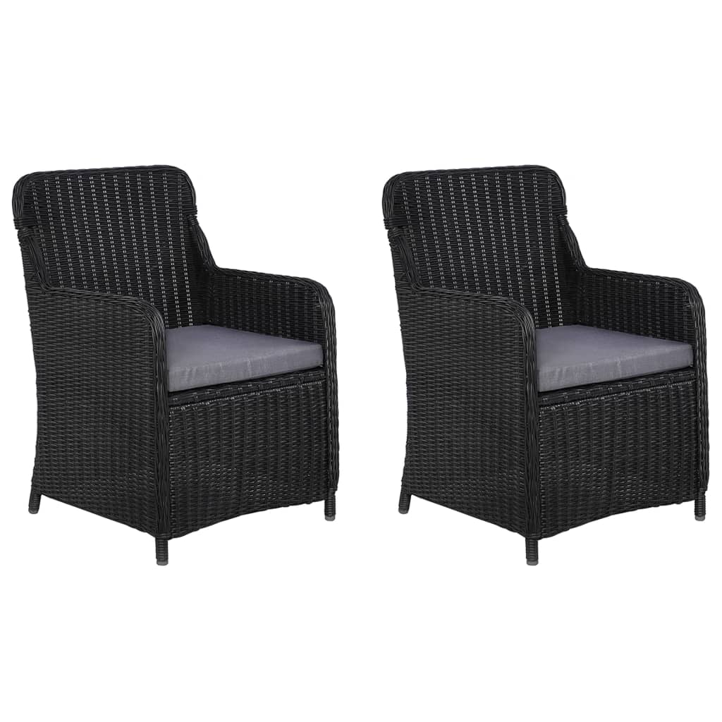 vidaXL Set mobilier de grădină, 3 piese, negru