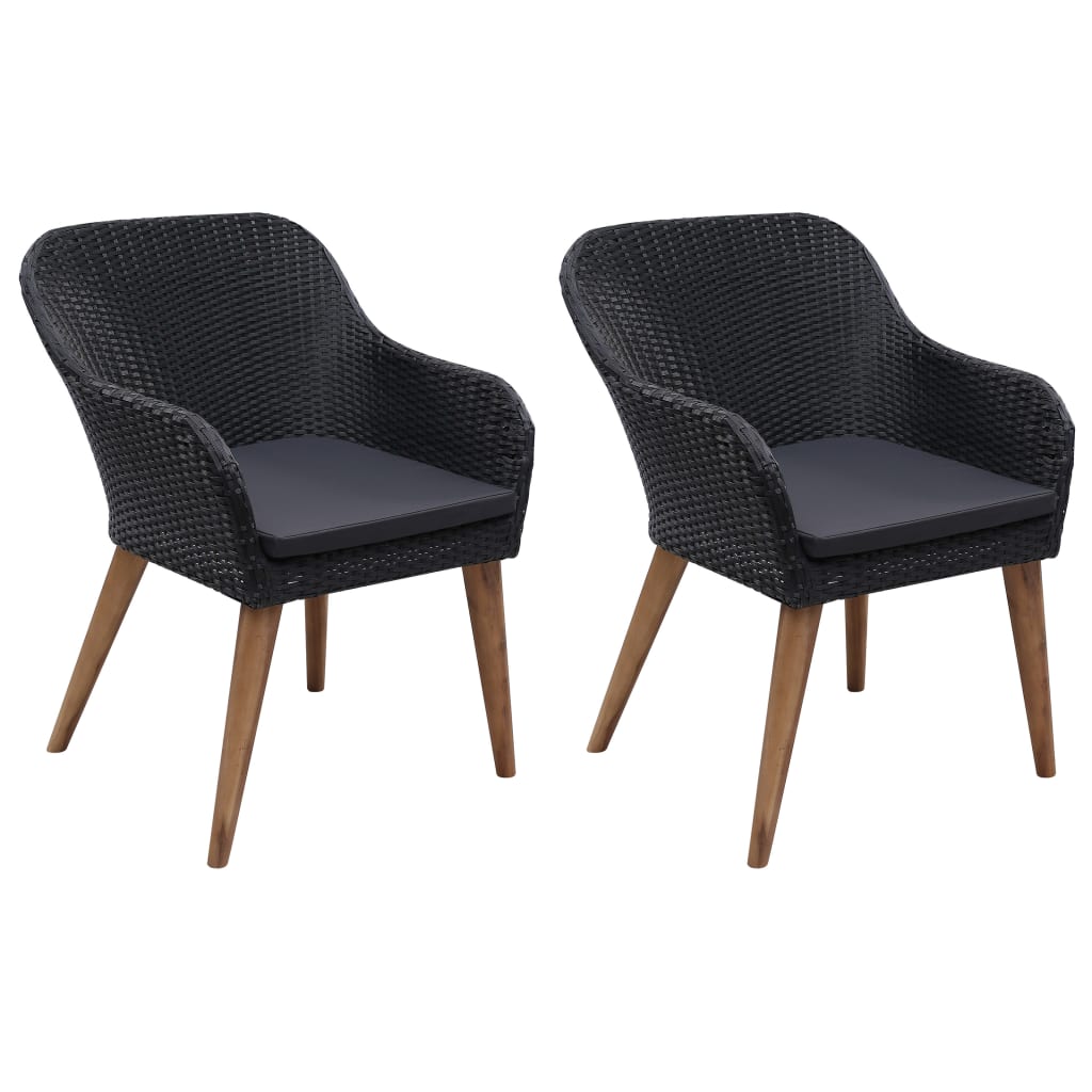 vidaXL Set mobilier de grădină, 3 piese, negru vidaXL Set mobilier de grădină, 3 piese, negru