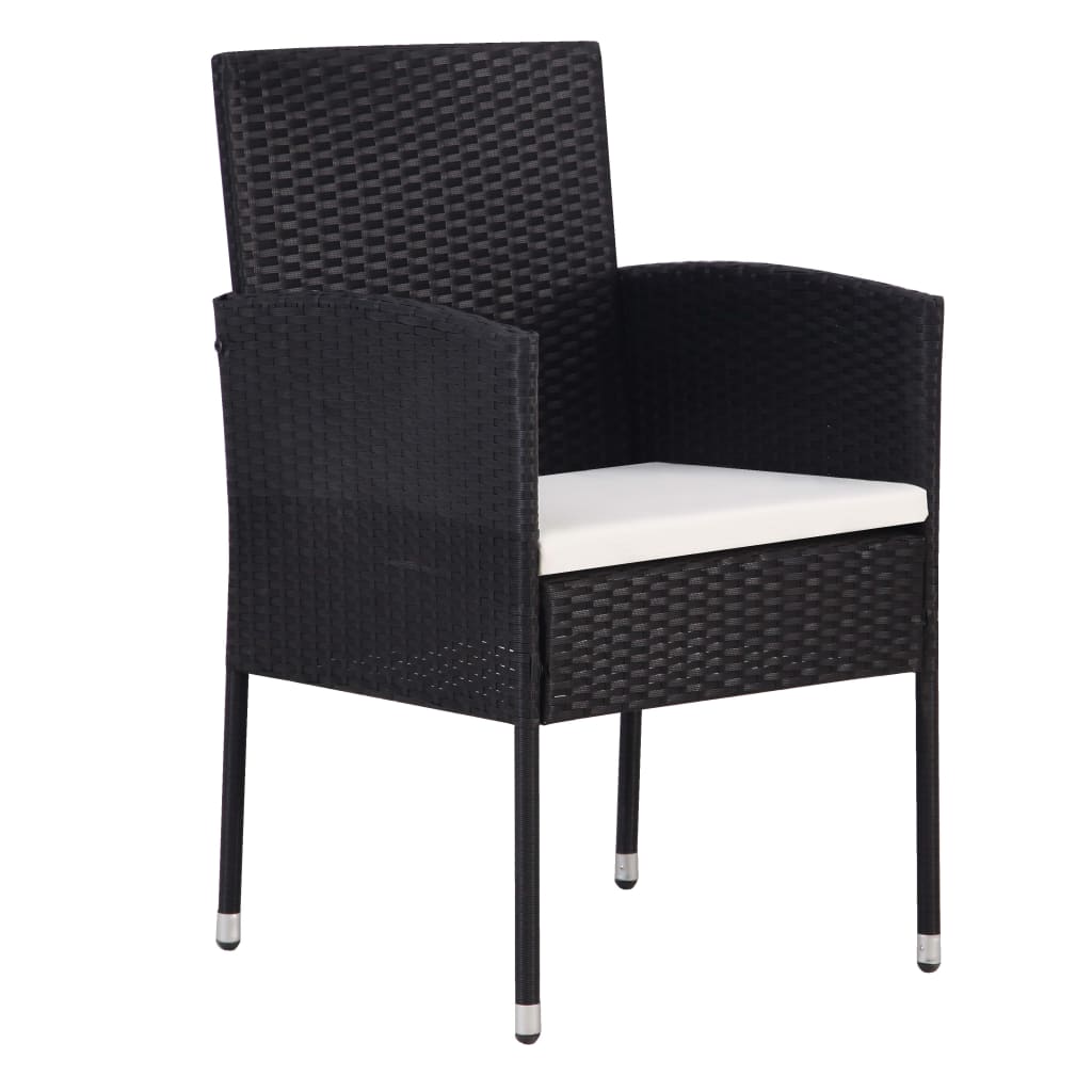 vidaXL Set mobilier de grădină, 5 piese, negru