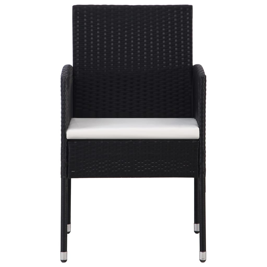 vidaXL Set mobilier de grădină, 5 piese, negru