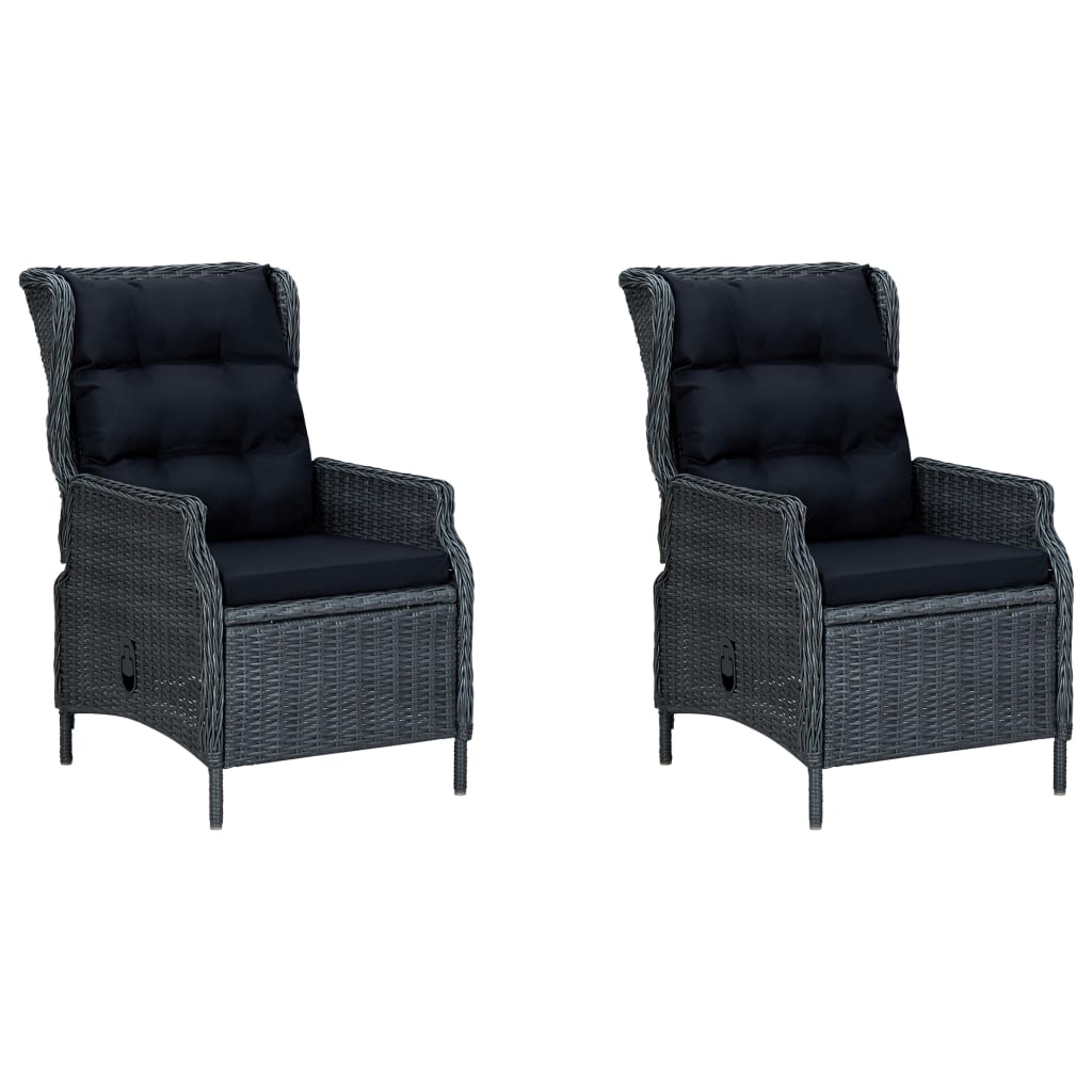 vidaXL Set mobilier pentru grădină, 3 piese, gri închis
