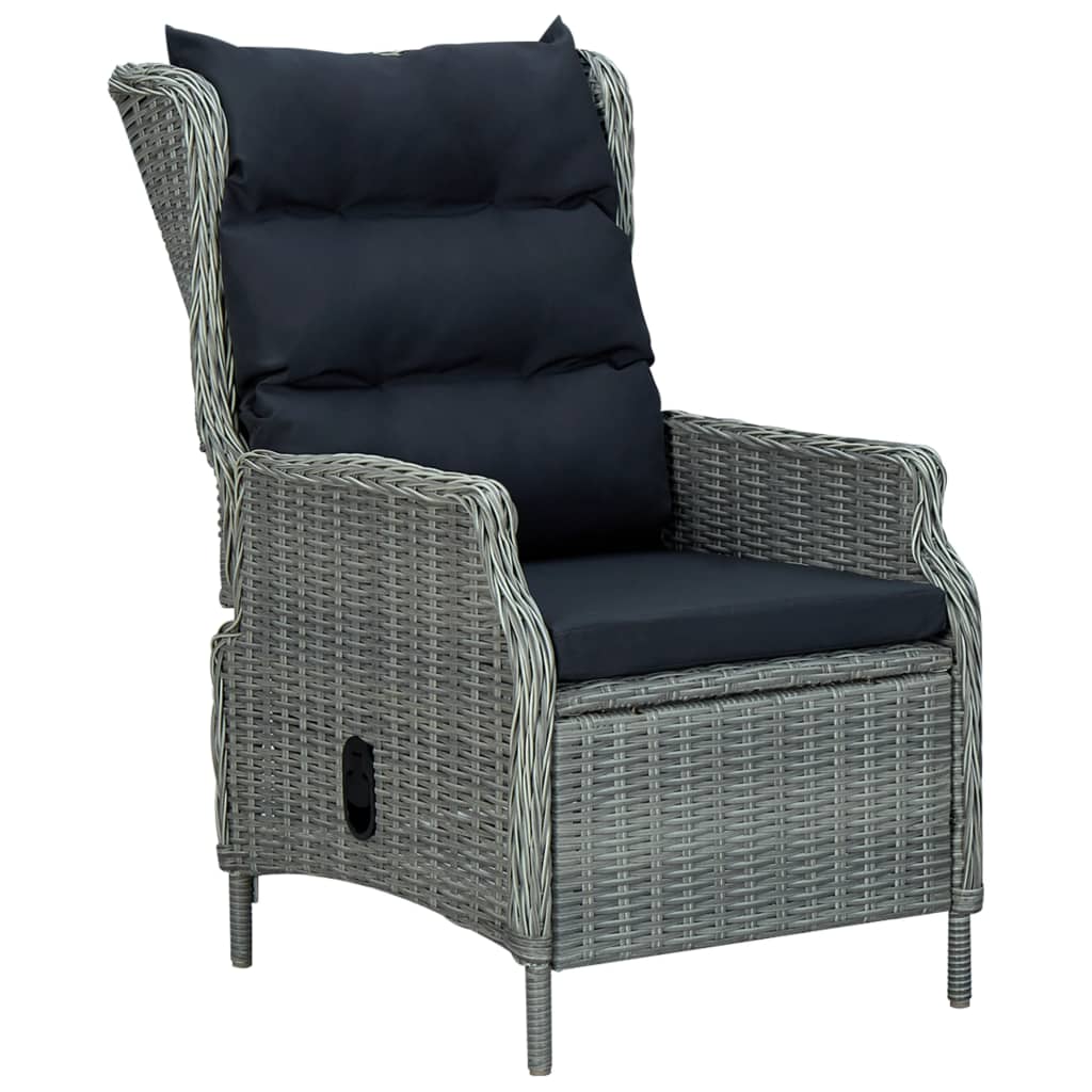 vidaXL Set mobilier pentru grădină, 3 piese, gri deschis