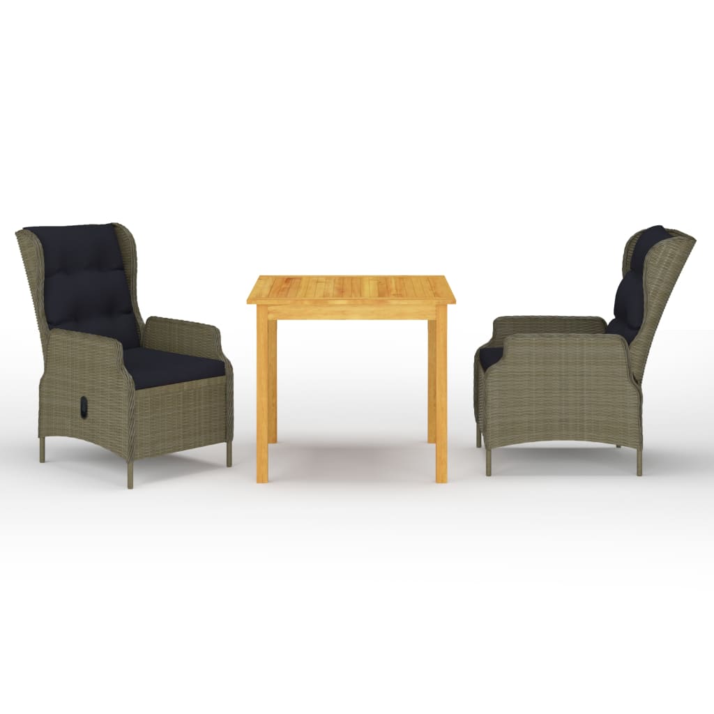 vidaXL Set mobilier de grădină, 3 piese, maro vidaXL Set mobilier de grădină, 3 piese, maro