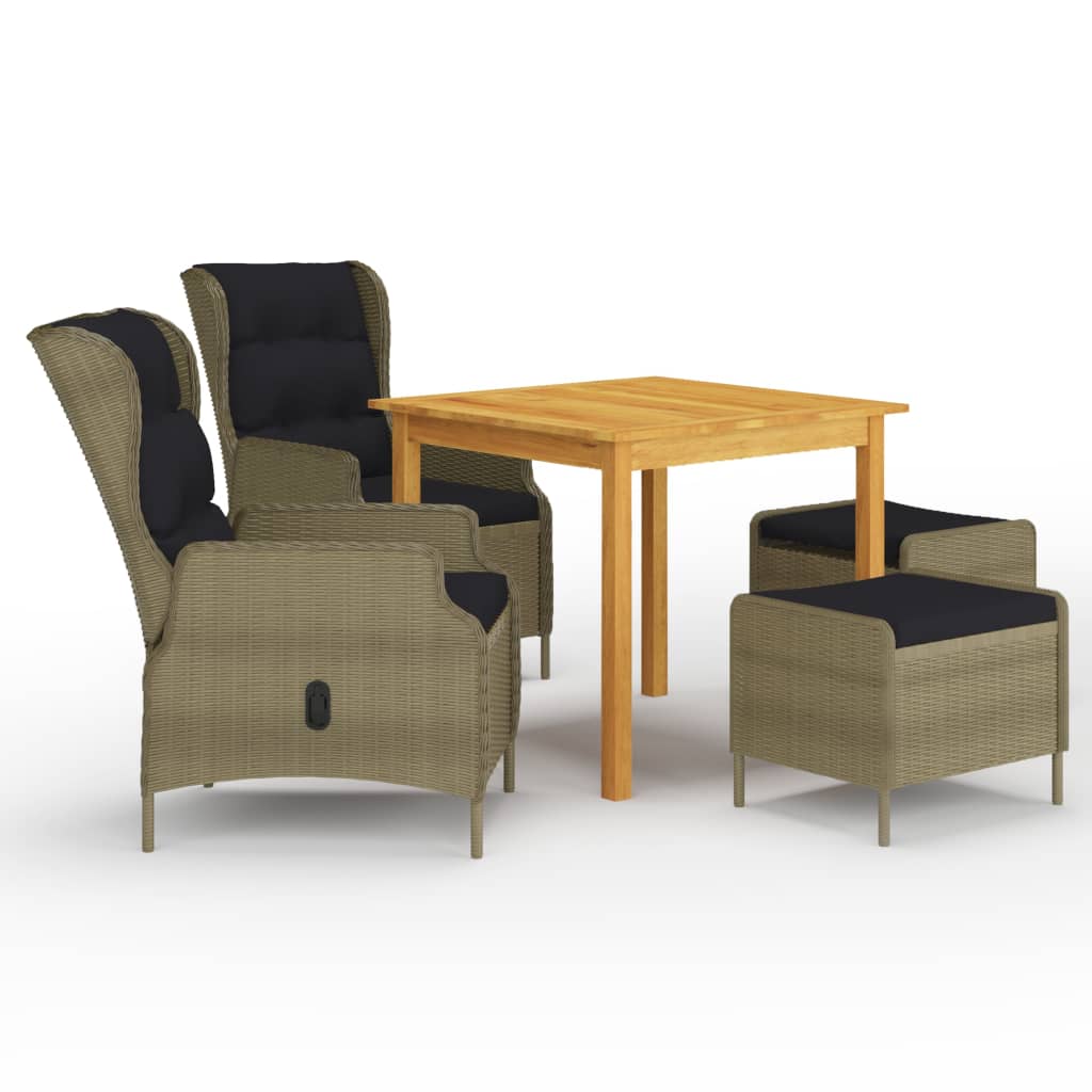 vidaXL Set mobilier de grădină, 5 piese, maro vidaXL Set mobilier de grădină, 5 piese, maro