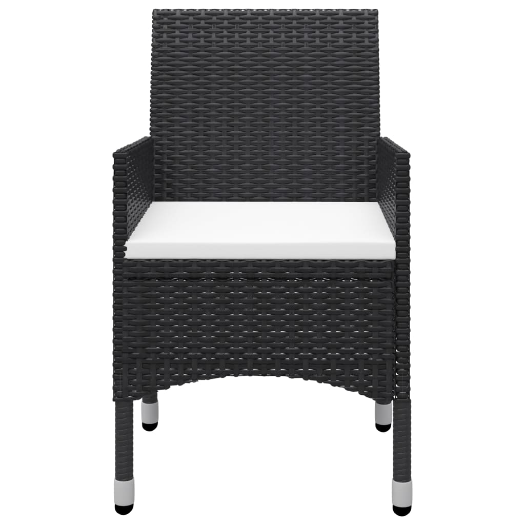 vidaXL Set mobilier de grădină, 5 piese, negru