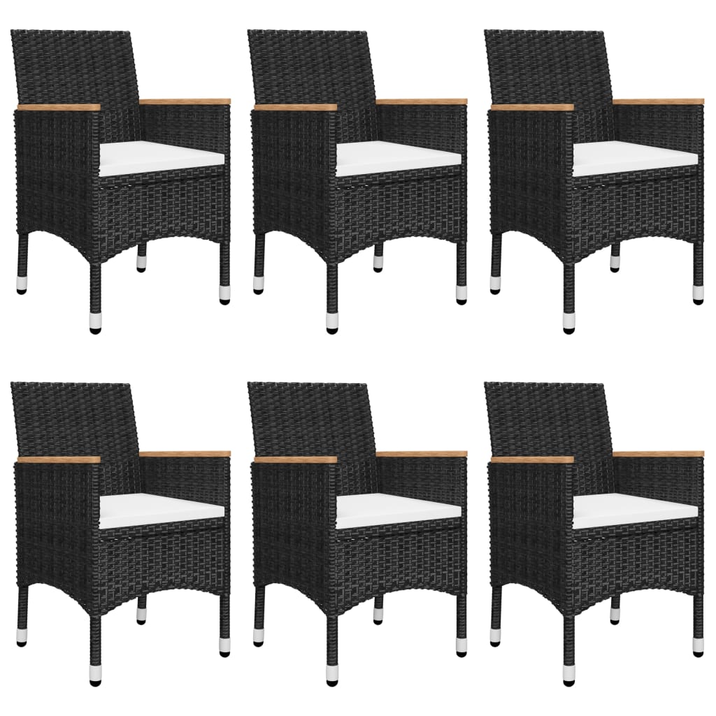 vidaXL Set mobilier de grădină, 7 piese, negru