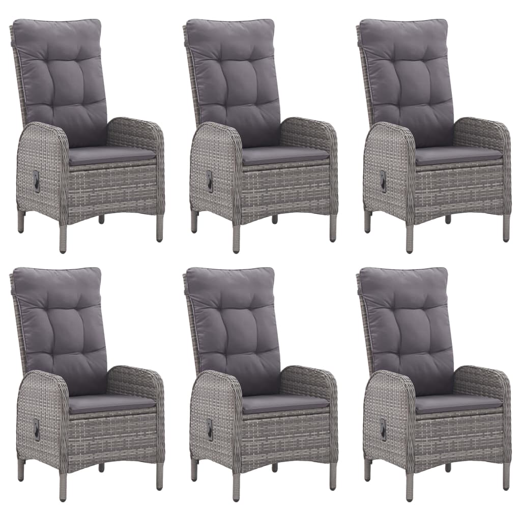 vidaXL Set mobilier pentru grădină, 7 piese, gri