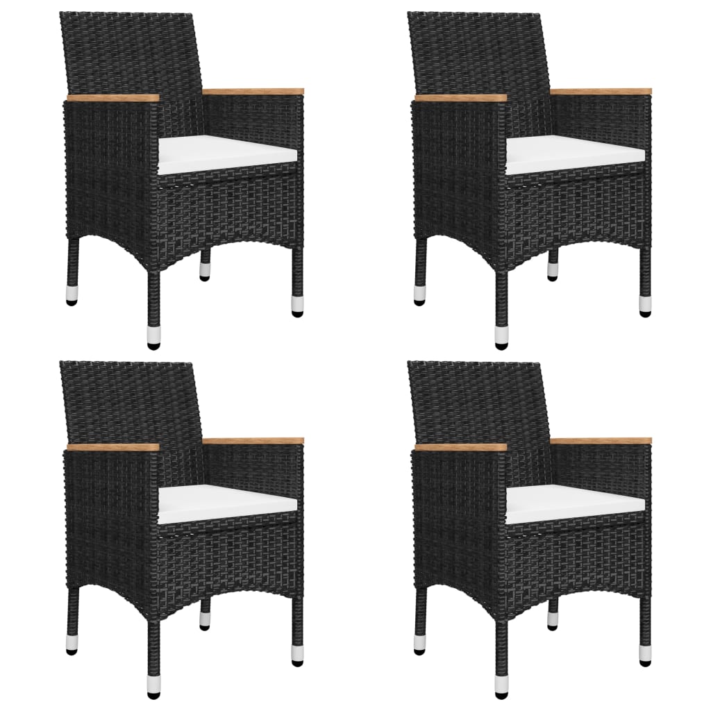 vidaXL Set mobilier de grădină, 7 piese, negru