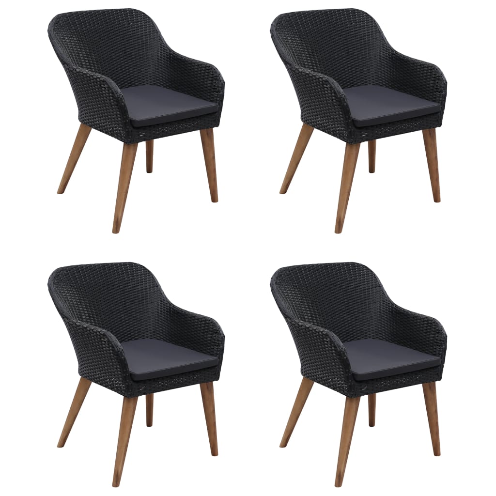 vidaXL Set mobilier de grădină, 5 piese, negru vidaXL Set mobilier de grădină, 5 piese, negru