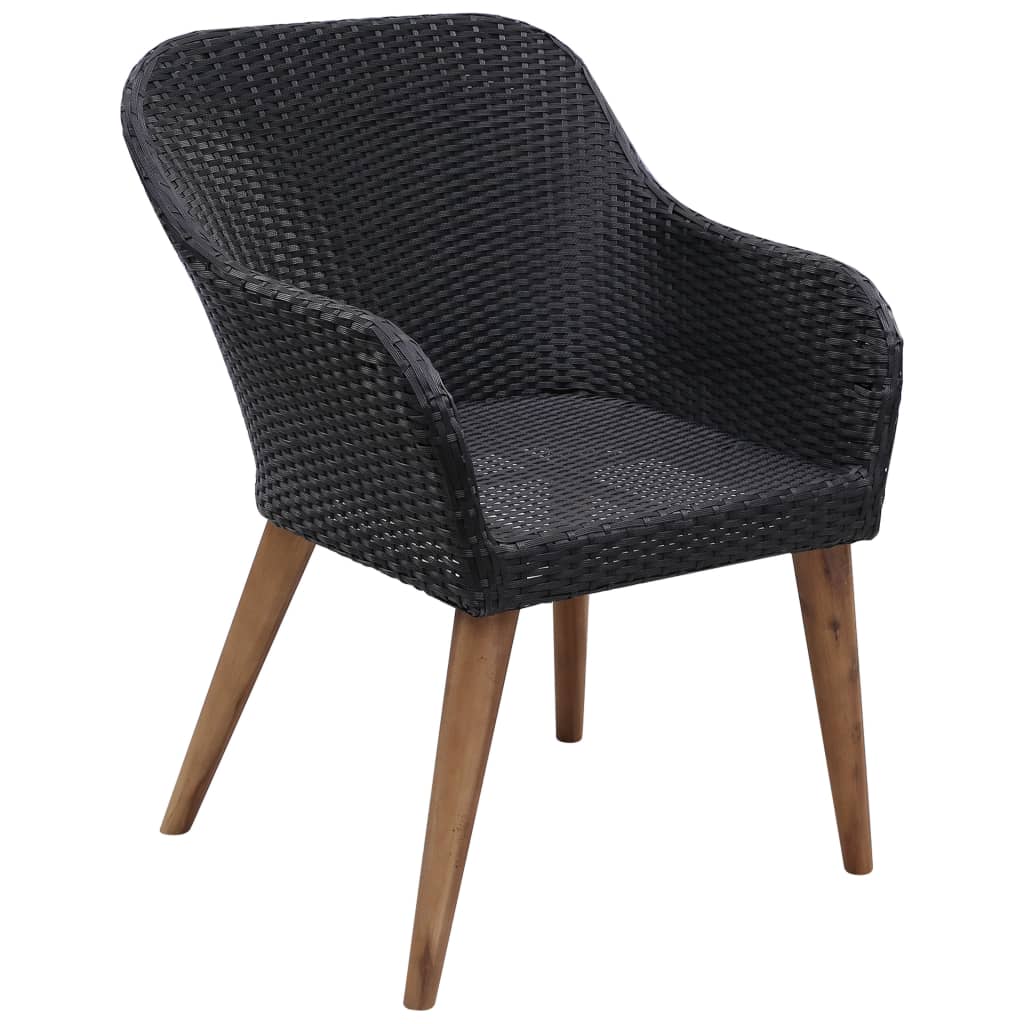 vidaXL Set mobilier de grădină, 5 piese, negru vidaXL Set mobilier de grădină, 5 piese, negru