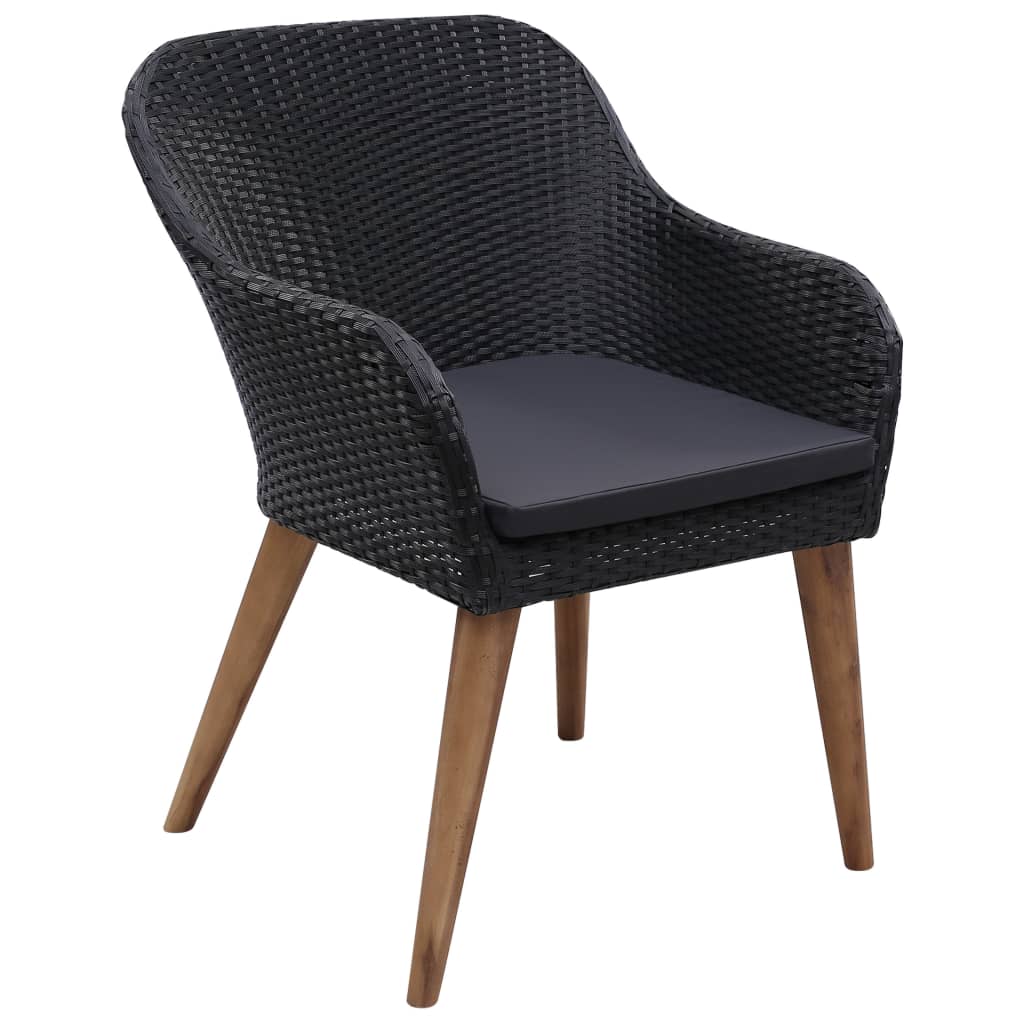vidaXL Set mobilier de grădină, 5 piese, negru vidaXL Set mobilier de grădină, 5 piese, negru