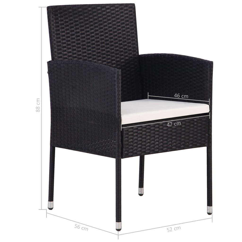 vidaXL Set mobilier de grădină, 5 piese, negru vidaXL Set mobilier de grădină, 5 piese, negru