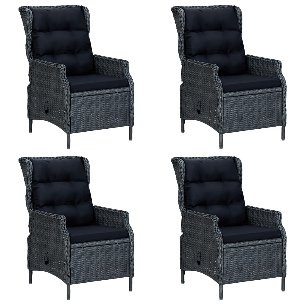 vidaXL Set mobilier de grădină, 5 piese, gri închis