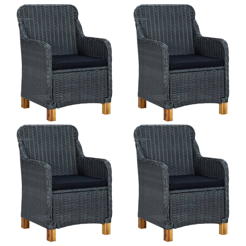 vidaXL Set mobilier de grădină, 5 piese, gri închis