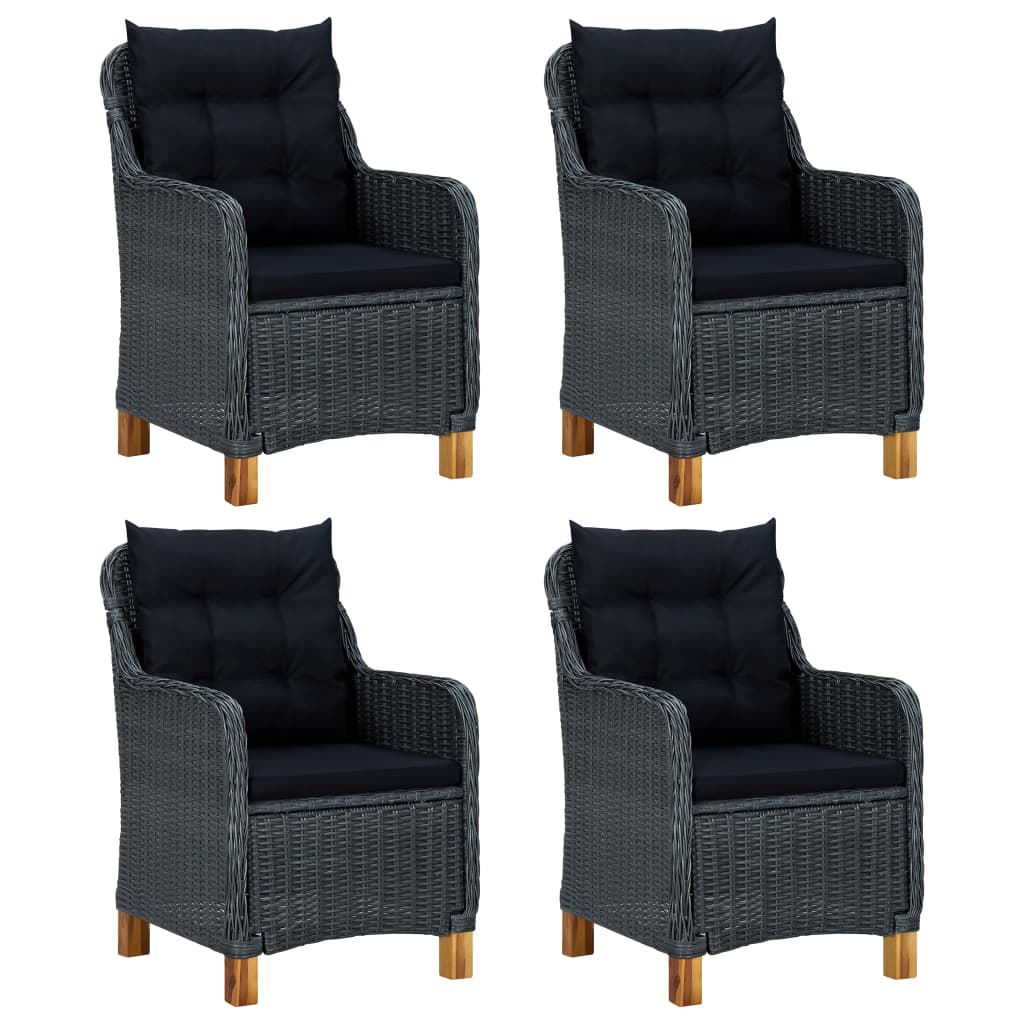 vidaXL Set mobilier de grădină, 5 piese, gri închis