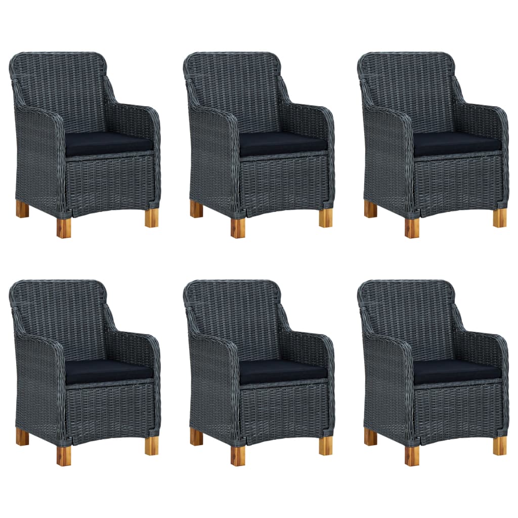 vidaXL Set mobilier de grădină, 7 piese, gri închis