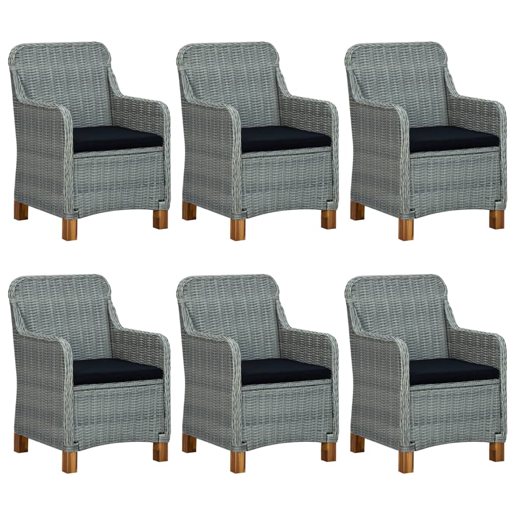 vidaXL Set mobilier de grădină, 7 piese, gri deschis