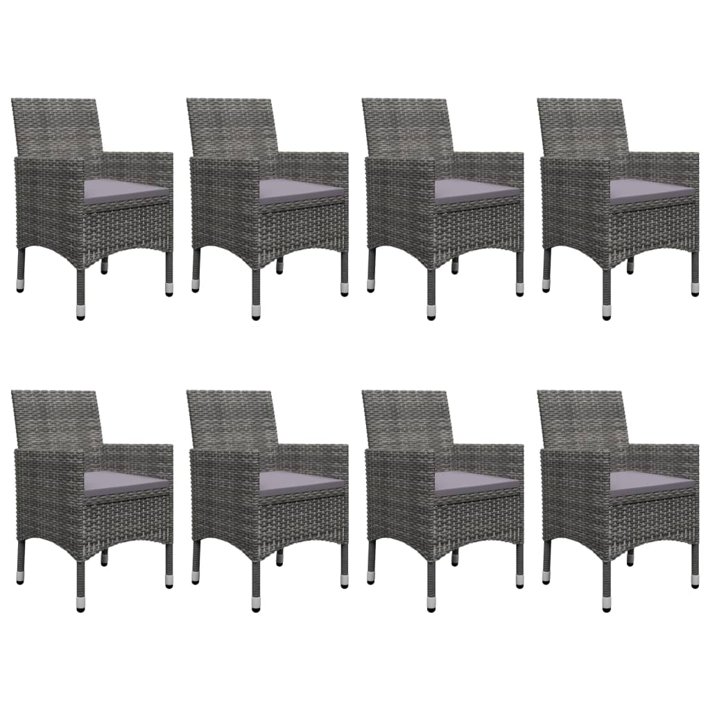 vidaXL Set mobilier de grădină, 9 piese, gri vidaXL Set mobilier de grădină, 9 piese, gri