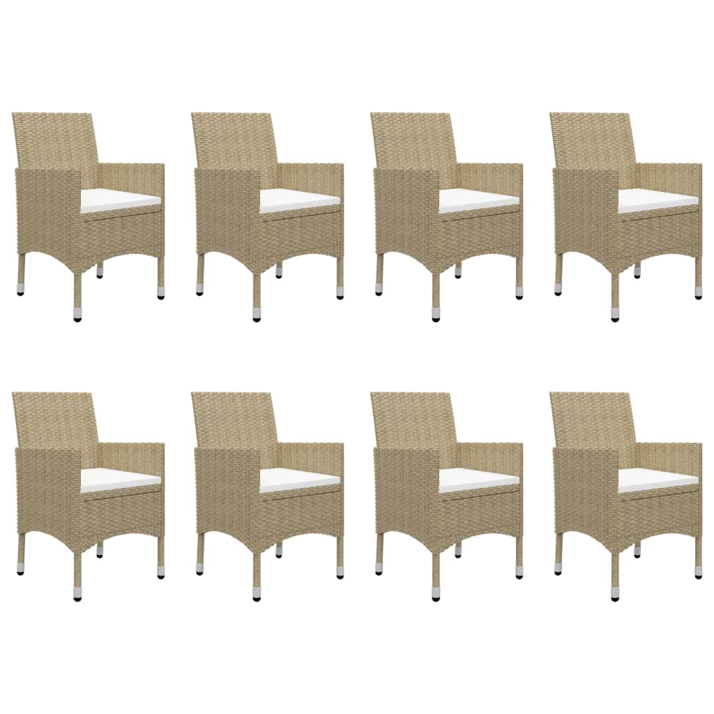 vidaXL Set mobilier de grădină, 9 piese, bej