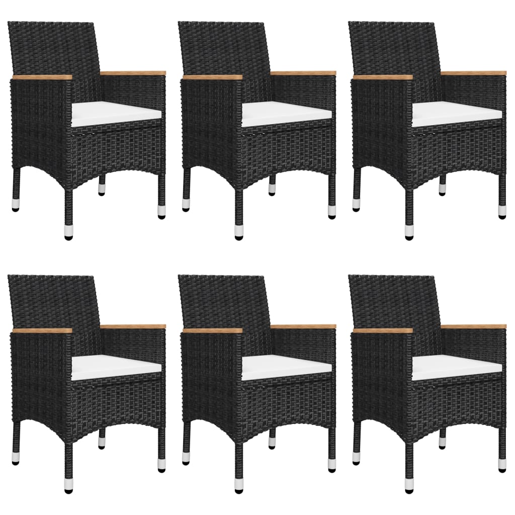 vidaXL Set mobilier de grădină, 7 piese, negru