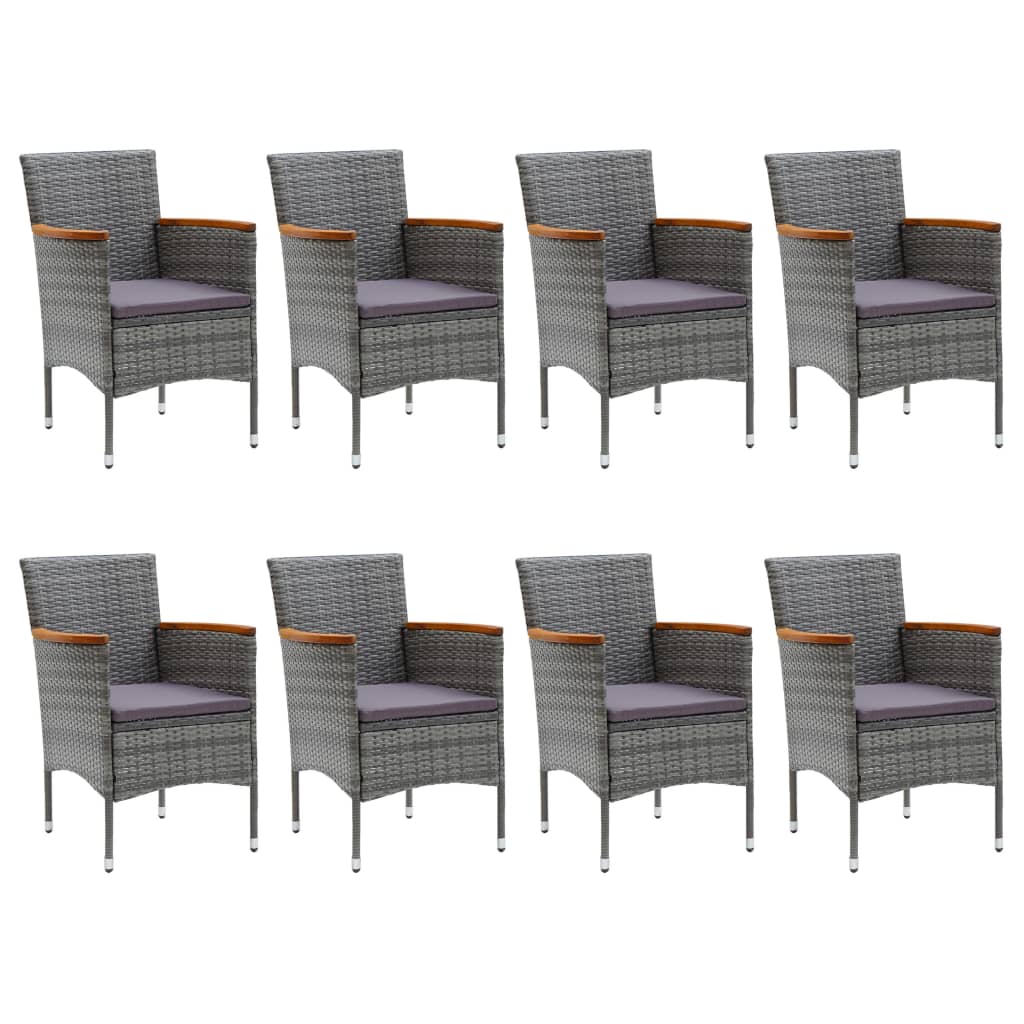 vidaXL Set mobilier de grădină, 9 piese, gri vidaXL Set mobilier de grădină, 9 piese, gri