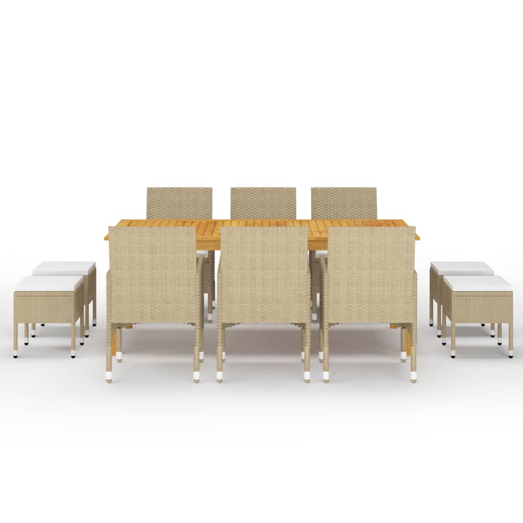 vidaXL Set mobilier de grădină, 11 piese, bej vidaXL Set mobilier de grădină, 11 piese, bej