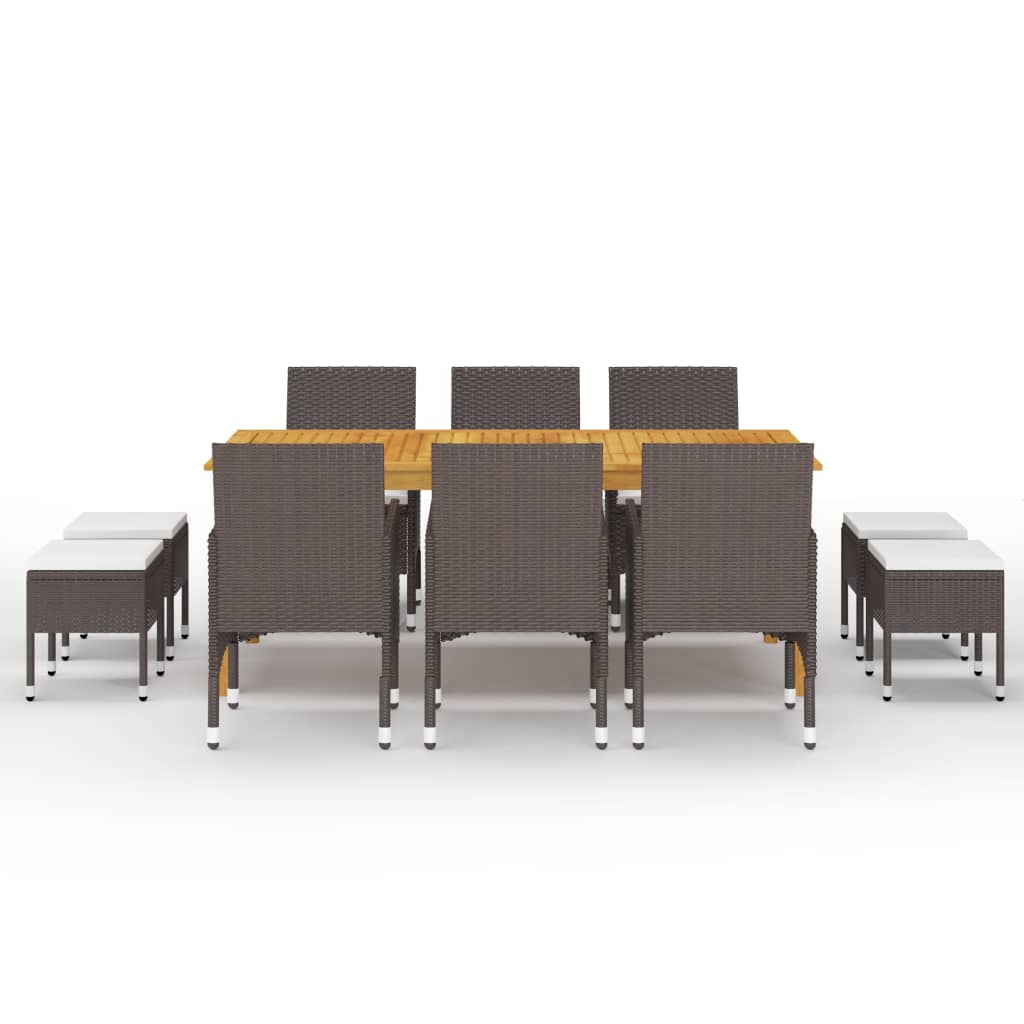 vidaXL Set mobilier de grădină, 11 piese, maro vidaXL Set mobilier de grădină, 11 piese, maro