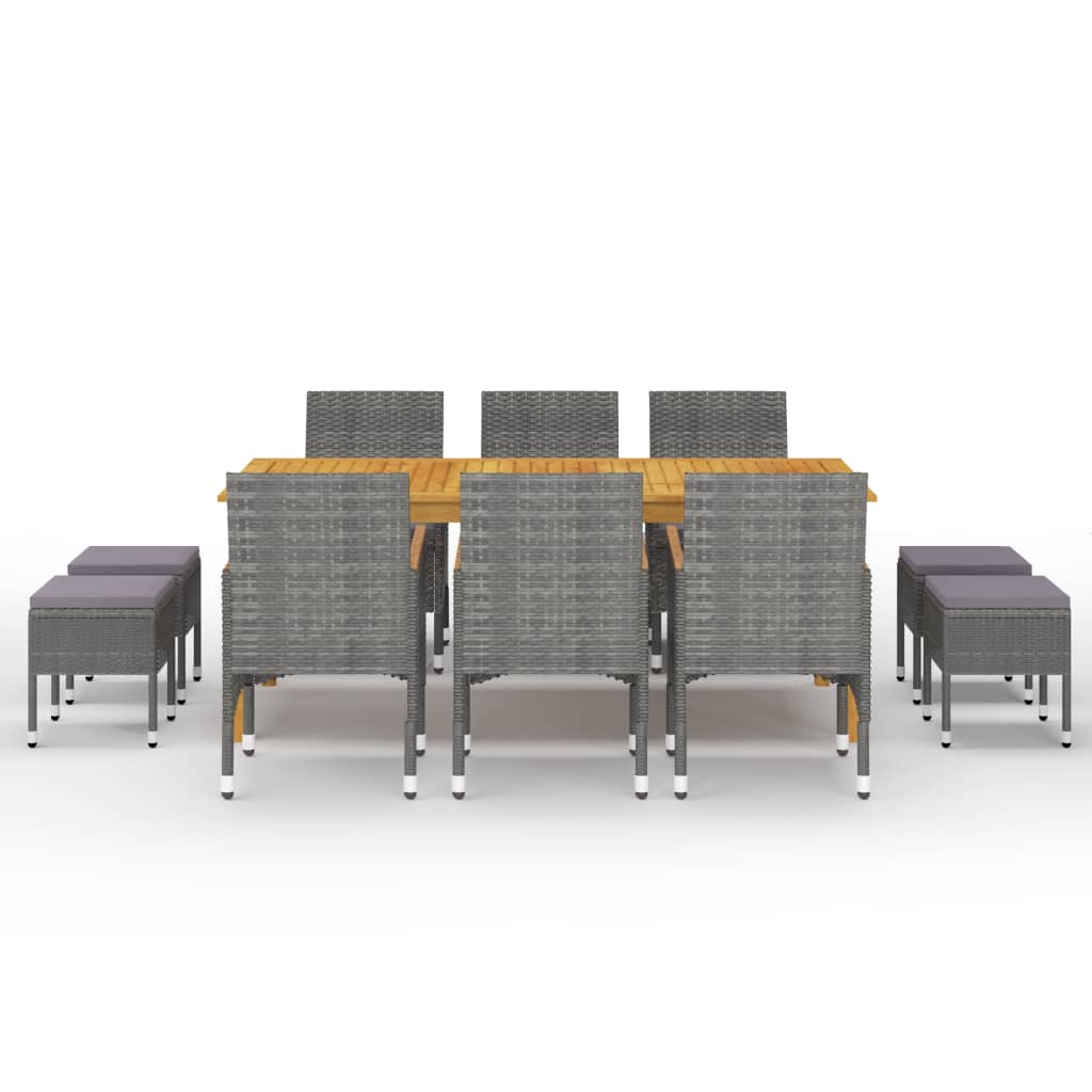 vidaXL Set mobilier de grădină, 11 piese, gri vidaXL Set mobilier de grădină, 11 piese, gri