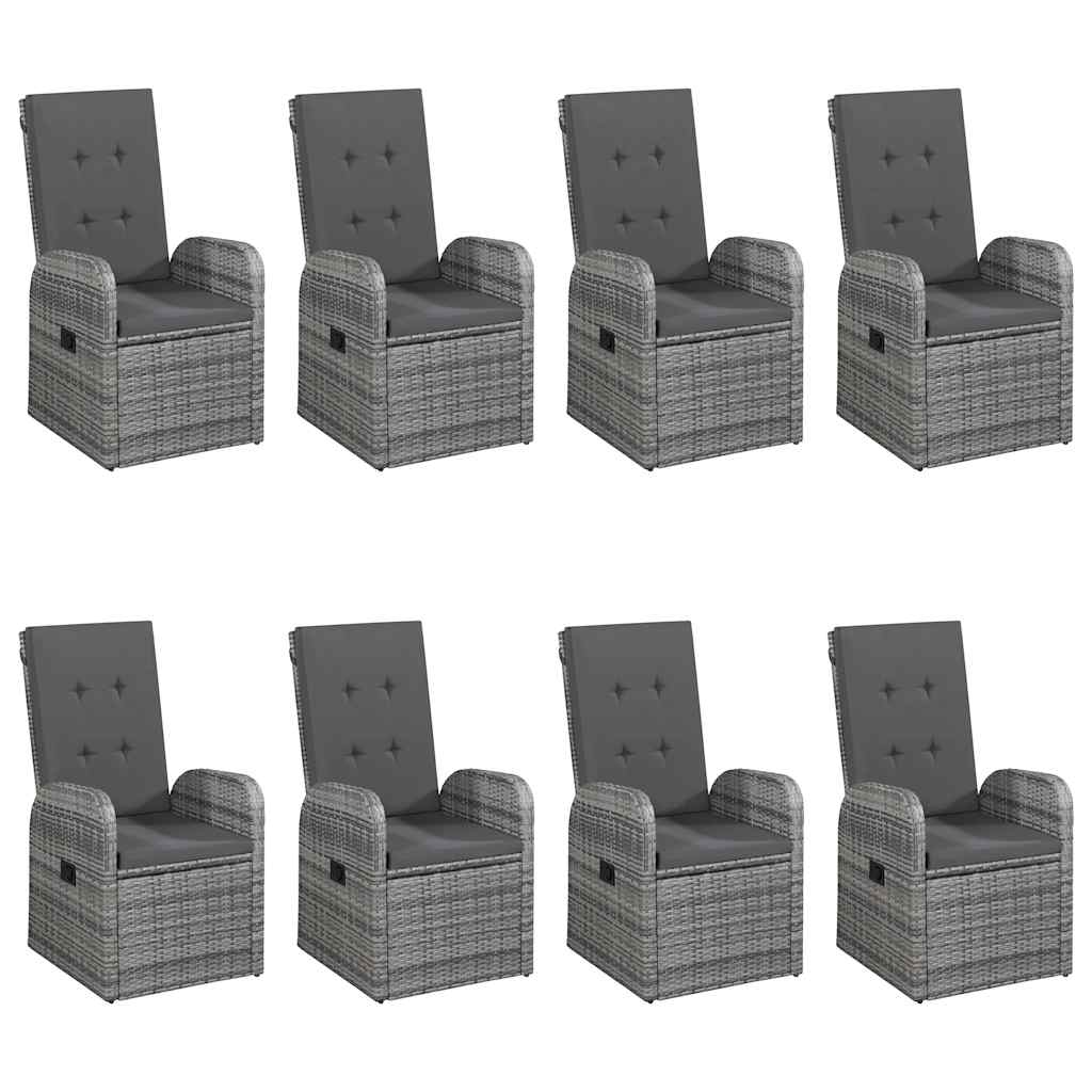 vidaXL Set mobilier de grădină, 9 piese, gri vidaXL Set mobilier de grădină, 9 piese, gri
