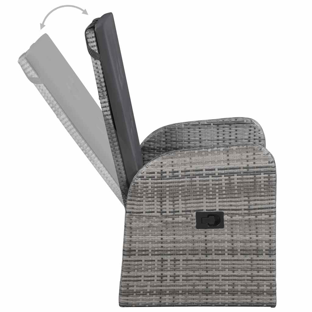vidaXL Set mobilier de grădină, 9 piese, gri vidaXL Set mobilier de grădină, 9 piese, gri
