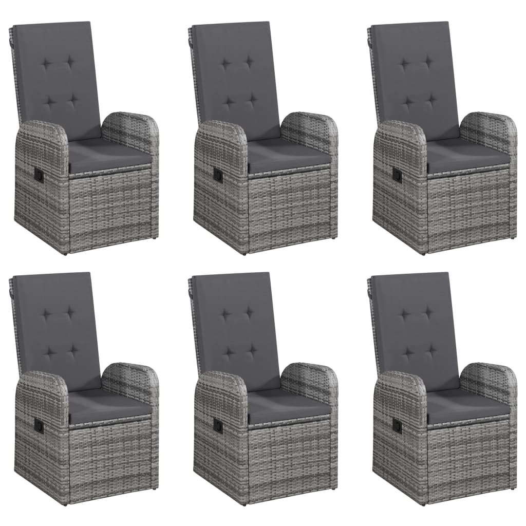 vidaXL Set mobilier pentru grădină, 7 piese, gri vidaXL Set mobilier pentru grădină, 7 piese, gri