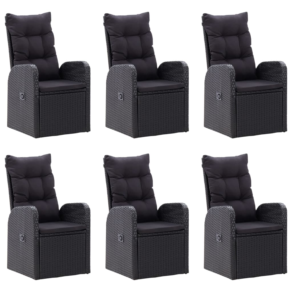 vidaXL Set mobilier pentru grădină, 7 piese, negru vidaXL Set mobilier pentru grădină, 7 piese, negru