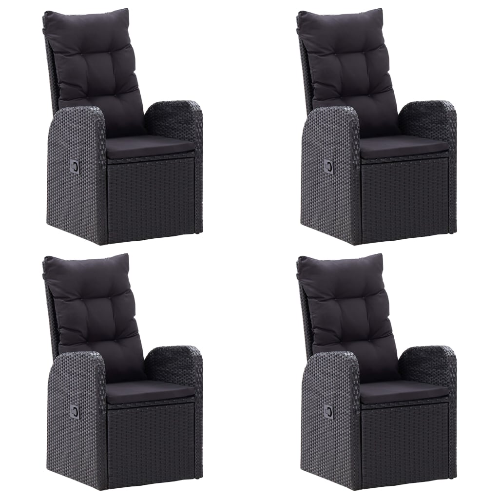 vidaXL Set mobilier de grădină, 7 piese, negru