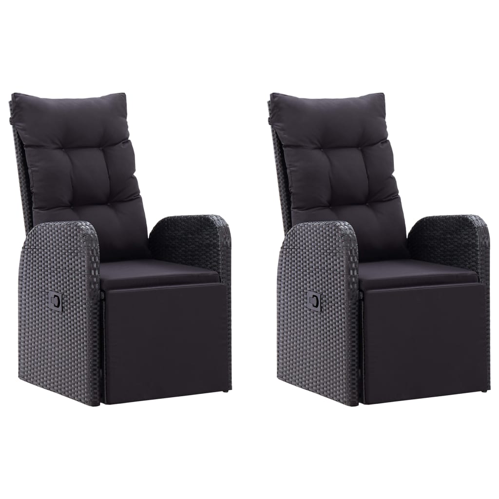 vidaXL Set mobilier de grădină, 7 piese, negru