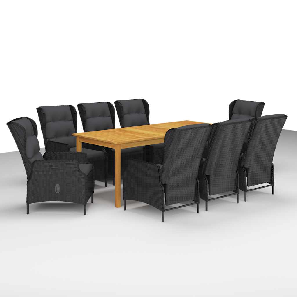 vidaXL Set mobilier de grădină, 9 piese, gri închis vidaXL Set mobilier de grădină, 9 piese, gri închis